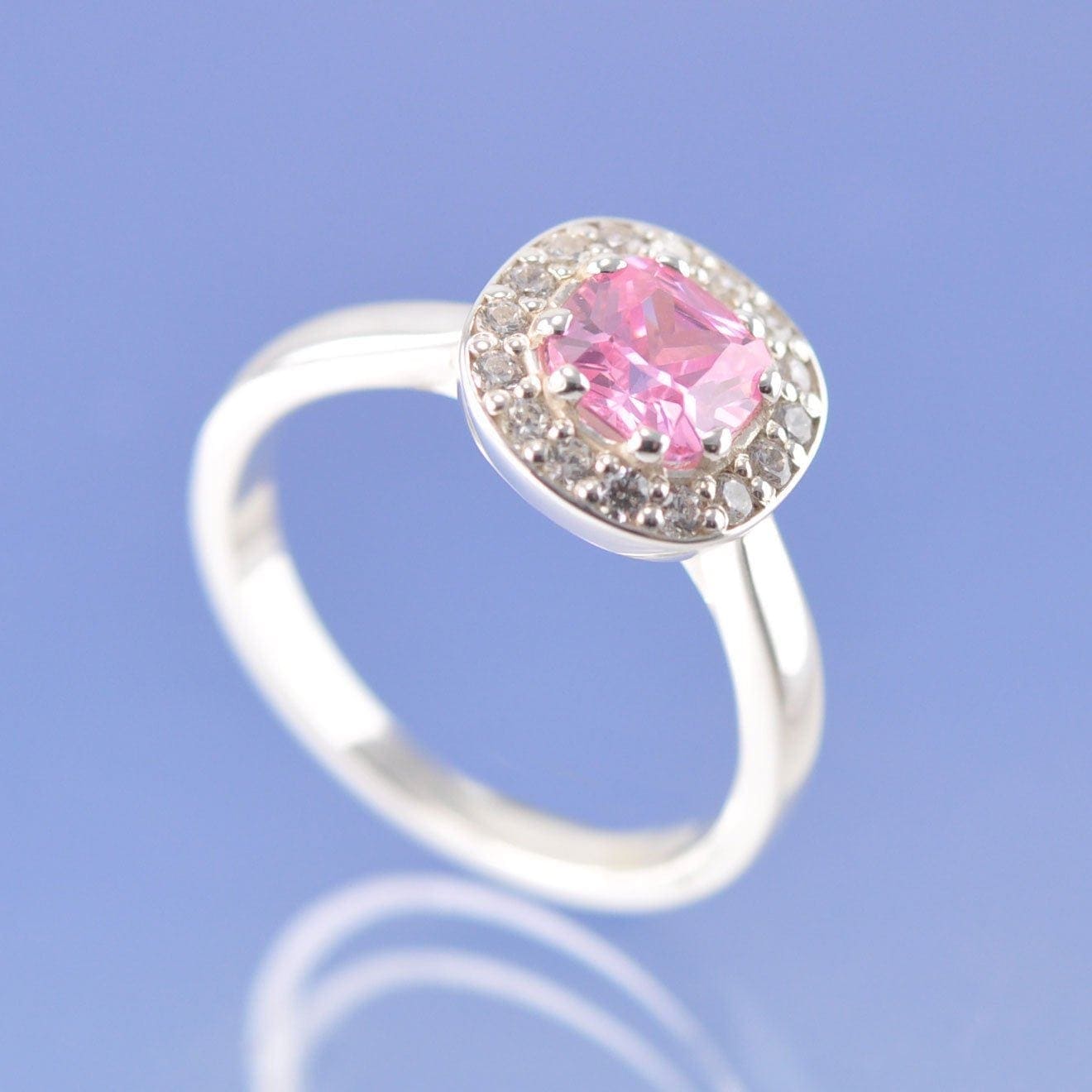 Cushion Halo Sparkling Cremation Ash Ring by Chris Parry Jewellery