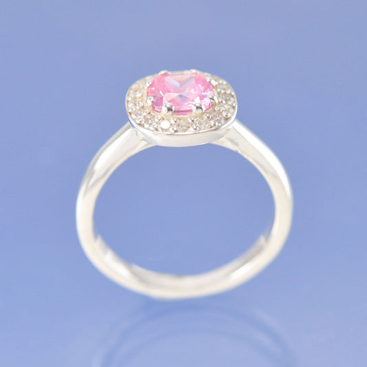 Cushion Halo Sparkling Cremation Ash Ring by Chris Parry Jewellery