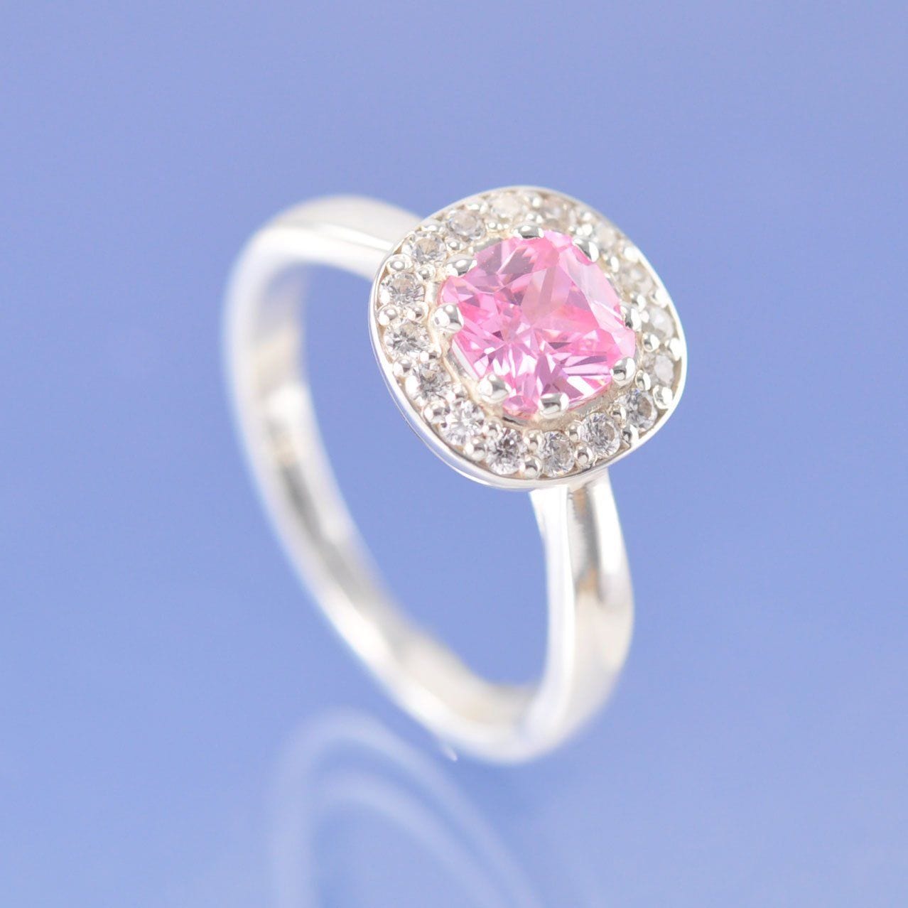 Cushion Halo Sparkling Cremation Ash Ring by Chris Parry Jewellery