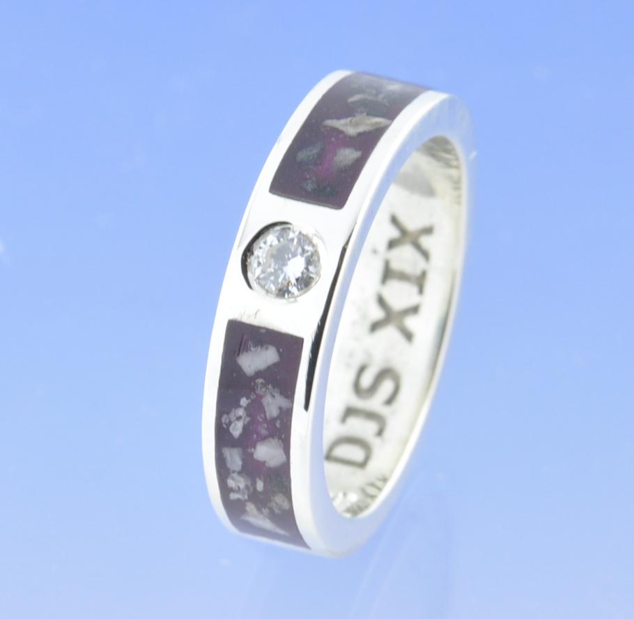 Double Channel Cremation Ash Ring Ring by Chris Parry Jewellery
