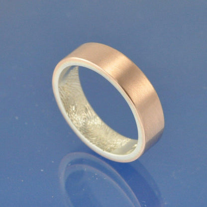 Fingerprint Wedding Rings - 9k Gold Two Tone Ring by Chris Parry Jewellery