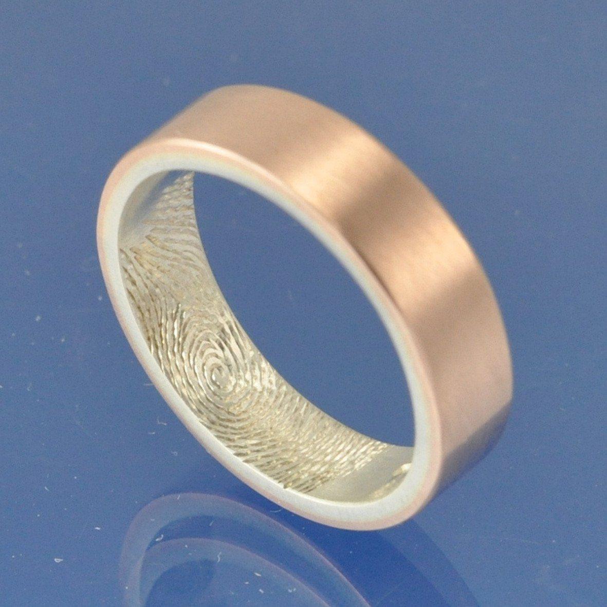Fingerprint Wedding Rings - 9k Gold Two Tone Ring by Chris Parry Jewellery