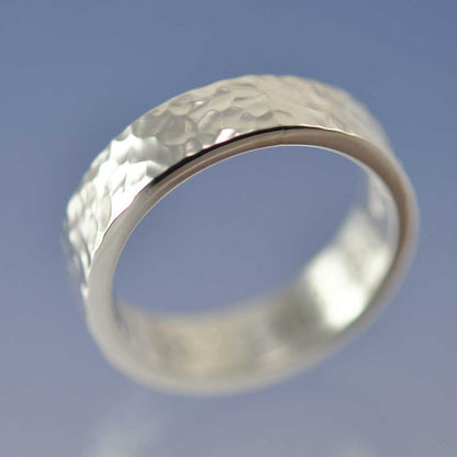 Hammered Band with Cremation Ashes Ring Ring by Chris Parry Jewellery