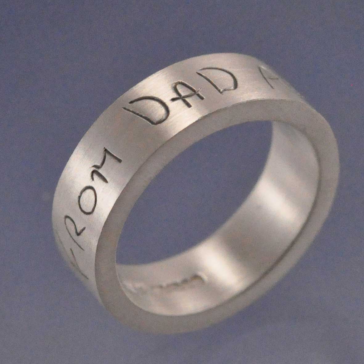 Handwriting hot sale engraved ring