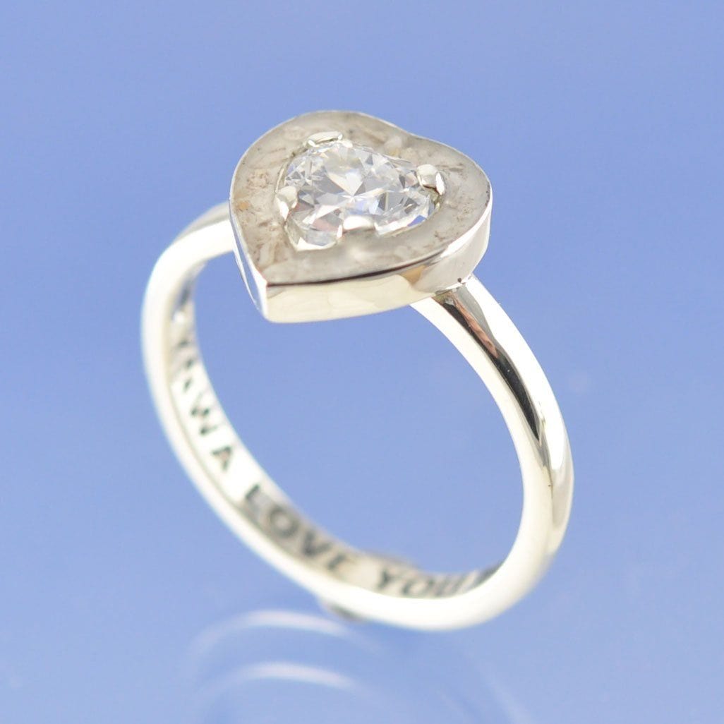 Heart Stone Cremation Ash Resin Ring Ring by Chris Parry Jewellery