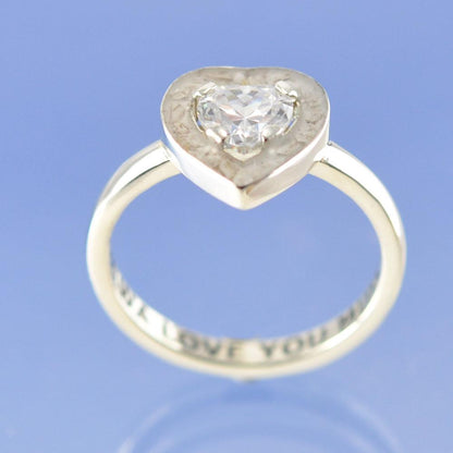 Heart Stone Cremation Ash Resin Ring Ring by Chris Parry Jewellery