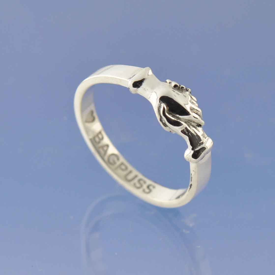 Holding Hands Ring with Cremation Ashes 3mm Ring by Chris Parry Jewellery