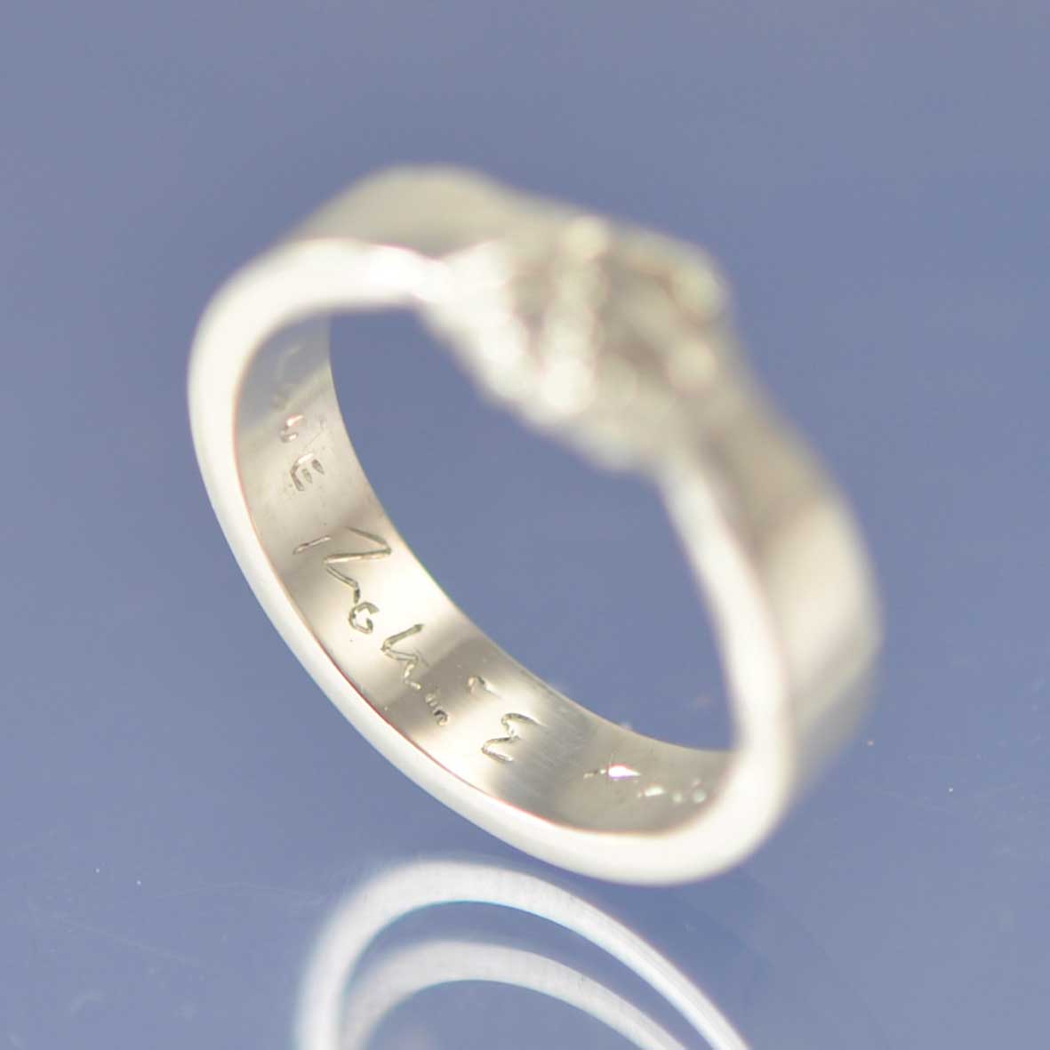 Holding Hands Ring with Cremation Ashes 5mm Ring by Chris Parry Jewellery