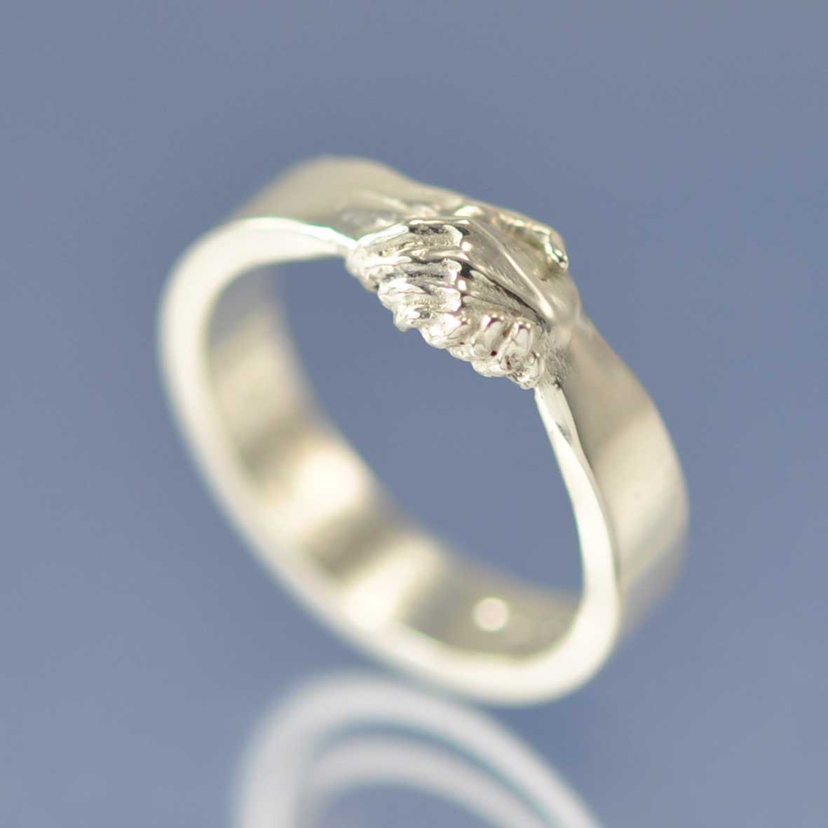 Holding Hands Ring with Cremation Ashes 5mm Ring by Chris Parry Jewellery
