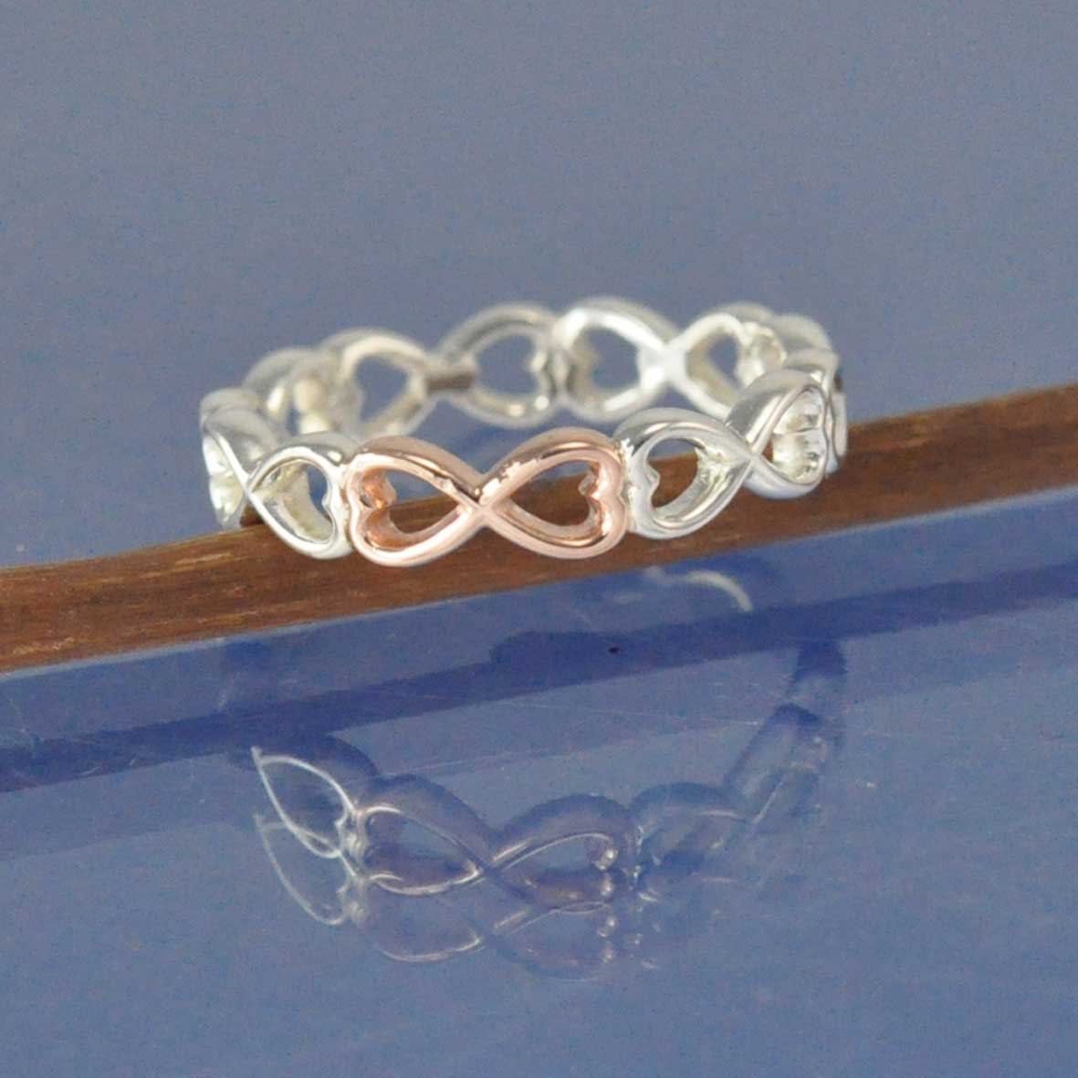 Infinity Heart Ring with Cremation Ashes Ring by Chris Parry Jewellery