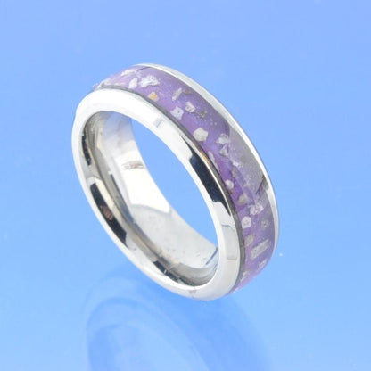 6mm Channel set Cremation Ash Ring - Titanium Ring by Chris Parry Jewellery