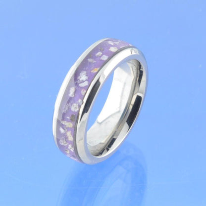 6mm Channel set Cremation Ash Ring - Titanium Ring by Chris Parry Jewellery