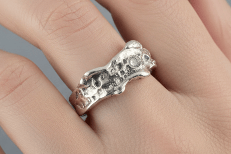 Molten - Diamond Cremation Ashes Ring Ring by Chris Parry Jewellery