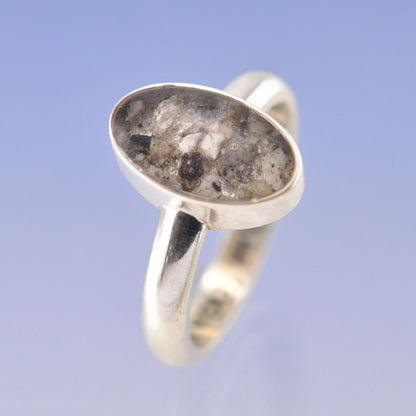 Oval Cremation Ash Ring Ring by Chris Parry Jewellery