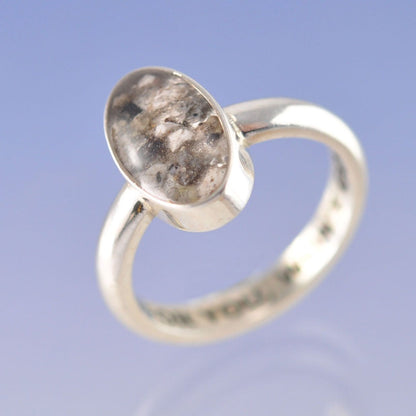Oval Cremation Ash Ring Ring by Chris Parry Jewellery