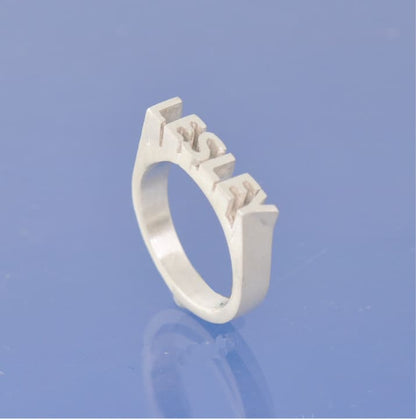 Personalised Name Custom Signet Ring with Cremation Ashes Ring by Chris Parry Jewellery
