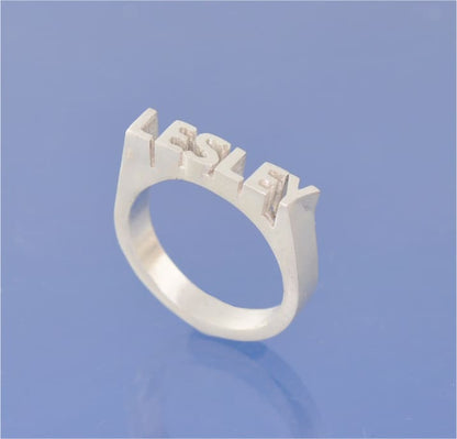 Personalised Name Custom Signet Ring with Cremation Ashes Ring by Chris Parry Jewellery
