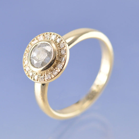 Sparkling Halo Ash in Gemstone Ring Ring by Chris Parry Jewellery