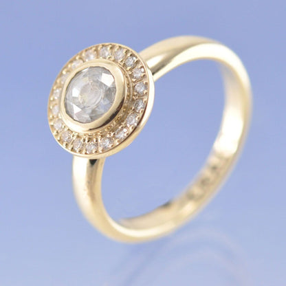 Sparkling Halo Ash in Gemstone Ring Ring by Chris Parry Jewellery
