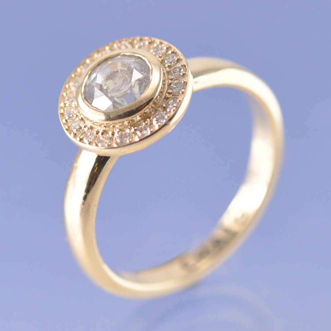 Sparkling Halo Ash in Gemstone Ring Ring by Chris Parry Jewellery