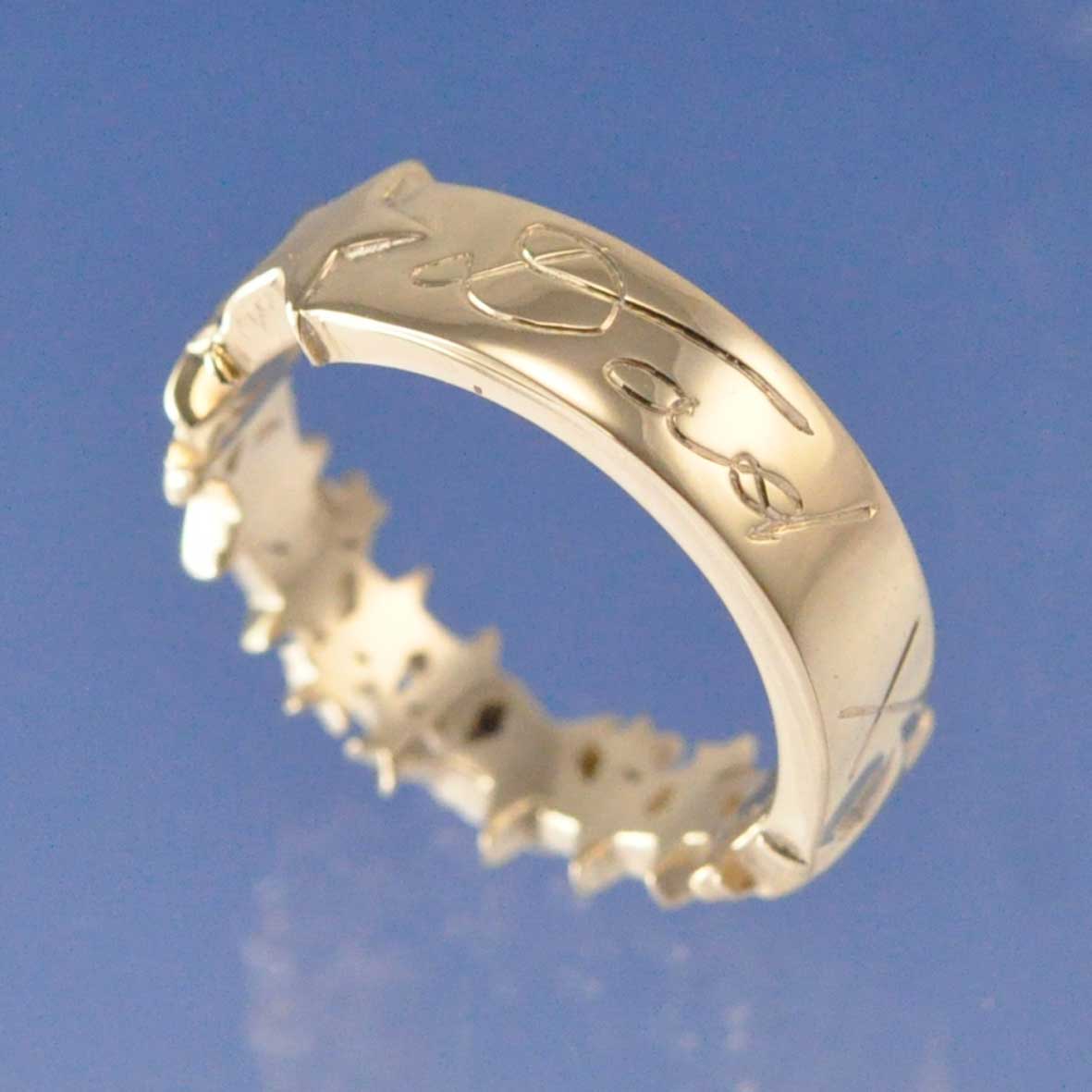 The Star Cremation Ash Hand Writing Ring Ring by Chris Parry Jewellery