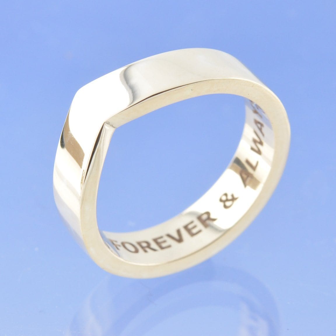 Wish Bone V-Shaped Band with Cremation Ashes Ring by Chris Parry Jewellery