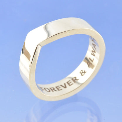 Wish Bone V-Shaped Band with Cremation Ashes Ring by Chris Parry Jewellery
