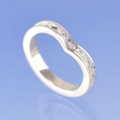 Wishbone Cremation Ash Ring. 3mm Narrow Channel Set Ring by Chris Parry Jewellery