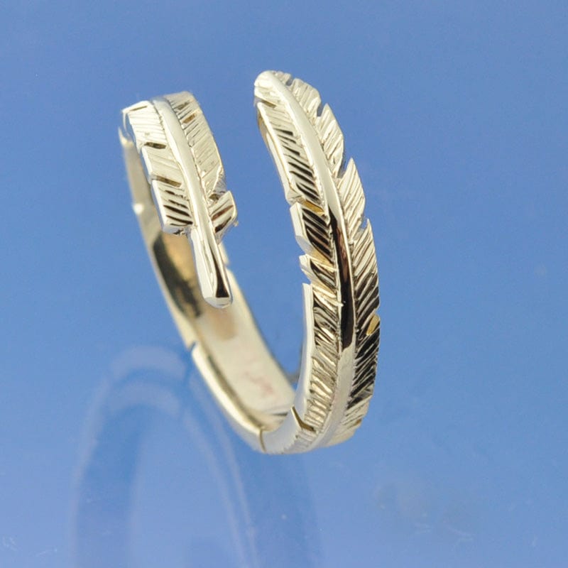 Wrapping Angel Feather Ring with Cremation Ashes Ring by Chris Parry Jewellery