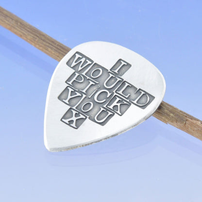 Guitar Plectrum - Personalised Inscription Silverware by Chris Parry Jewellery