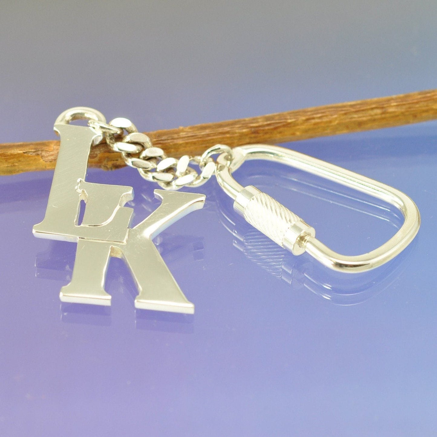 Sterling Silver Initial Key Ring Silverware by Chris Parry Jewellery