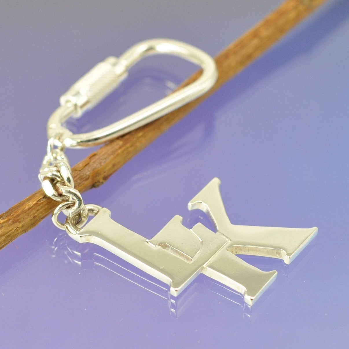 Sterling Silver Initial Key Ring
