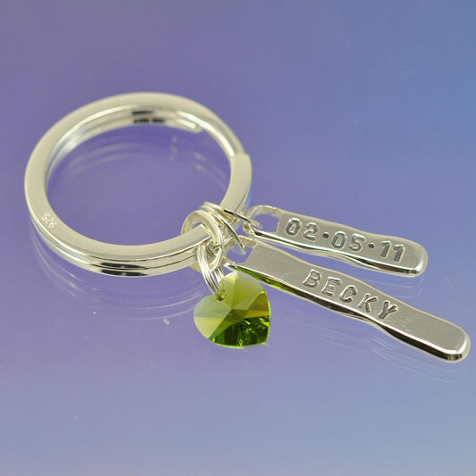 Sterling Silver Personalised Key Ring Silverware by Chris Parry Jewellery