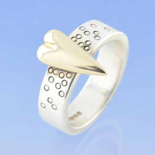 Small Effervescent Heart Cremation Ash Ring by Chris Parry Jewellery