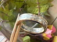 cremation ash ring with your loved ones handwriting and cremated ashes. 