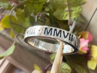 Cremation Ashes Ring - Roman Numerals