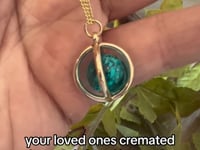 ashes necklace, a cremation ash marble in a protective cage