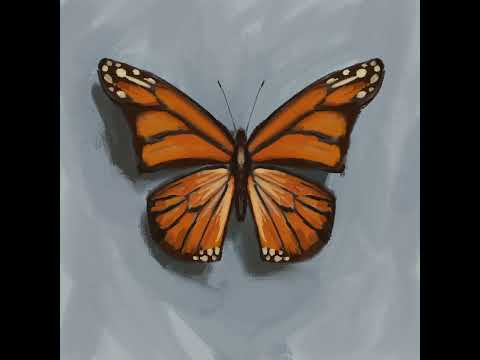 Digital butterfly painting for cremation ash necklace